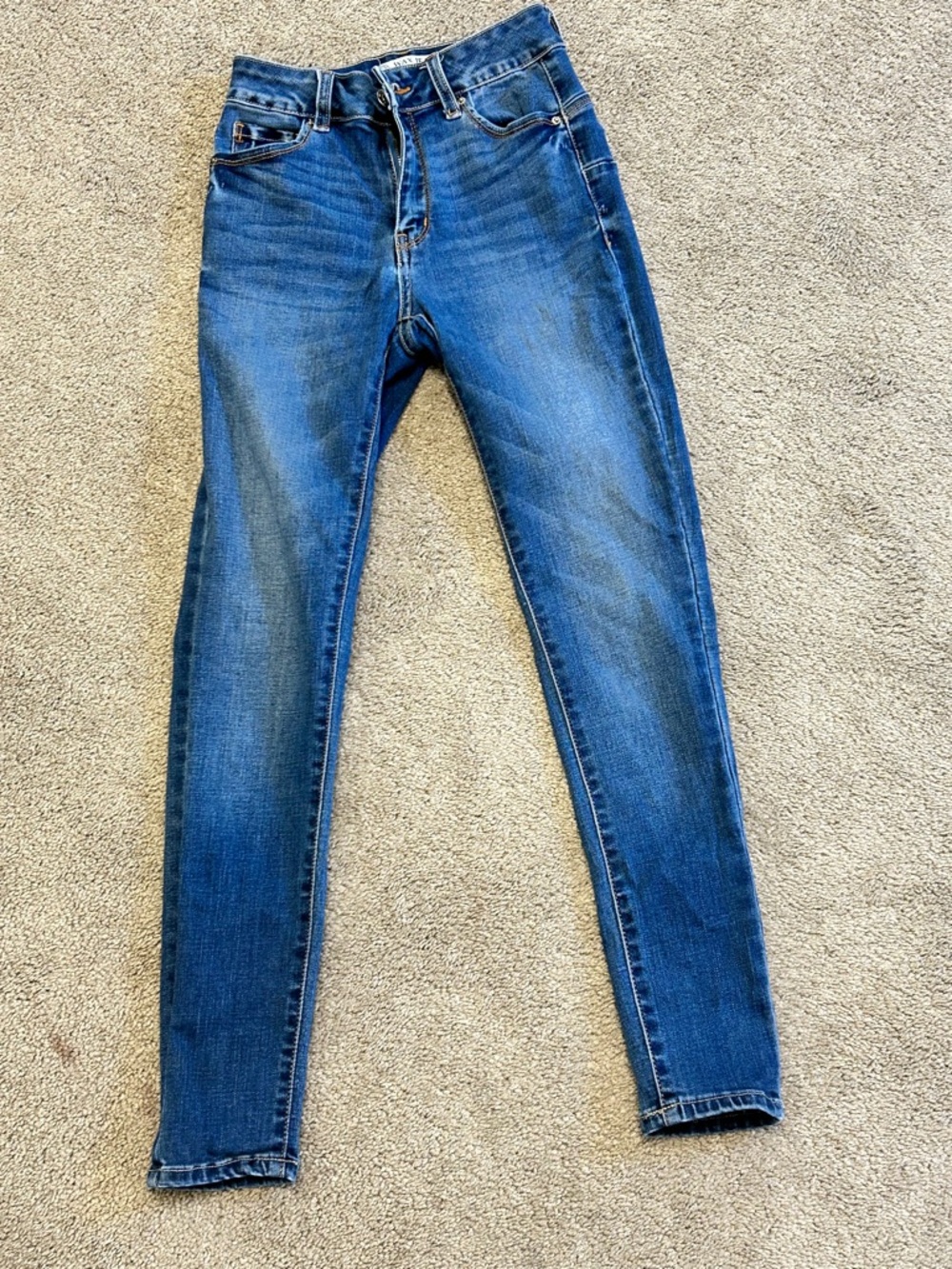 Wax Jean Women's Skinny Medium Blue Stretch Denim